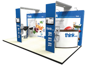 Exhibition stand showing arches